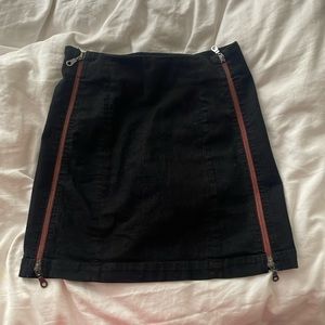 Carmar skirt LF denim black red zipper